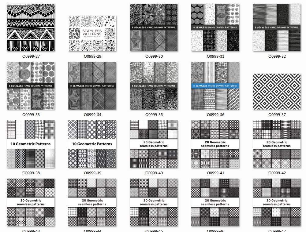 设计素材分享：超 900 款简约底纹矢量素材